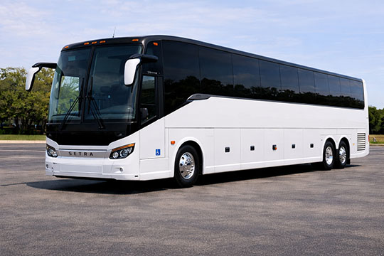 56-passenger charter bus rental Vance TX